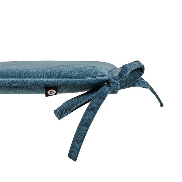 ATMOSPHERA - Galette de chaise Lilou bleu canard D38x38cm - large