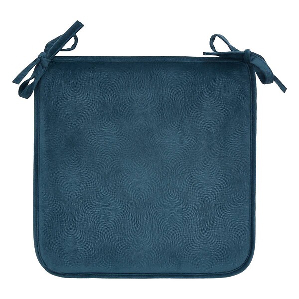 ATMOSPHERA - Galette de chaise Lilou bleu egéen 38x38cm - large