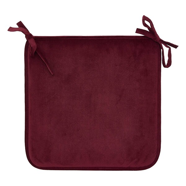 ATMOSPHERA - Galette de chaise Lilou rouge grenat 38x38cm - large