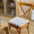 ATMOSPHERA - Galette de chaise Groove 38x38cm rayée beige lin - vignette