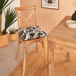 ATMOSPHERA - Galette de chaise "Twisted lime" coton noir & blanc 38x38cm - vignette