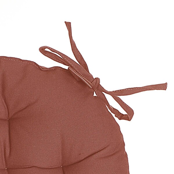 ATMOSPHERA - Galette de chaise ronde rose terracotta D38cm - large