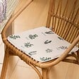 ATMOSPHERA - Galette de chaise Garrigue 39x39cm imprimée blanc - vignette