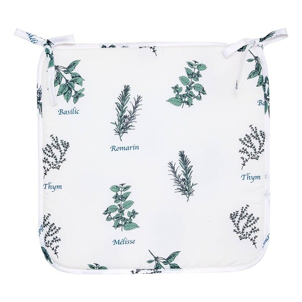 ATMOSPHERA - Galette de chaise Garrigue 39x39cm imprimée blanc - large