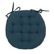 ATMOSPHERA - Galette de chaise "Anjali" en coton D38cm bleu égéen - vignette