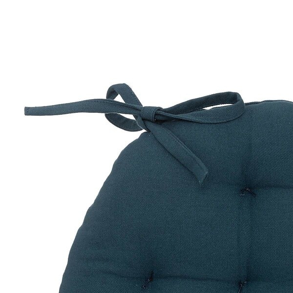 ATMOSPHERA - Galette de chaise "Anjali" en coton D38cm bleu égéen - large