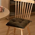 ATMOSPHERA - Galette de chaise Soana bouclette vert kaki 38x38cm - vignette