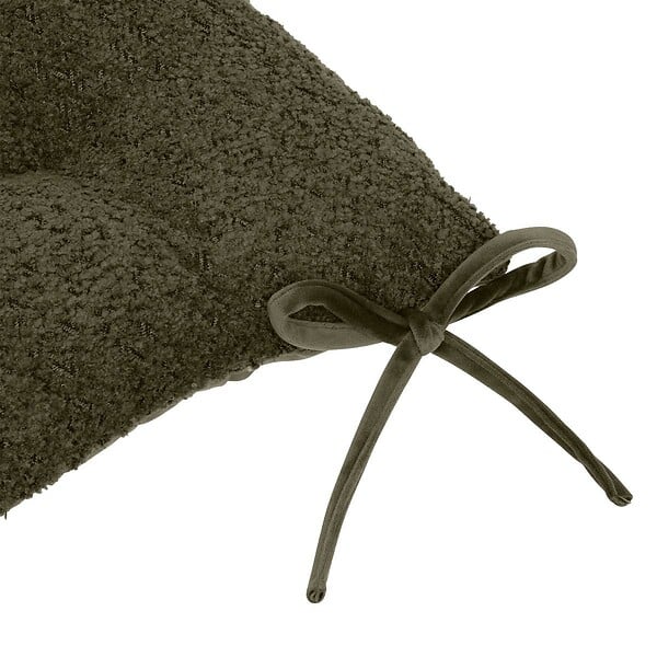 ATMOSPHERA - Galette de chaise Soana bouclette vert kaki 38x38cm - large