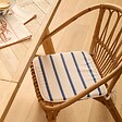 ATMOSPHERA - Galette de chaise Oceania 39x39cm rayée bleu et blanc - vignette