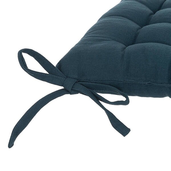 ATMOSPHERA - Galette de chaise "Anjali" en coton 38x38cm bleu égéen - large