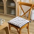 ATMOSPHERA - Galette de chaise Groove 38x38cm rayée bleu navy - vignette
