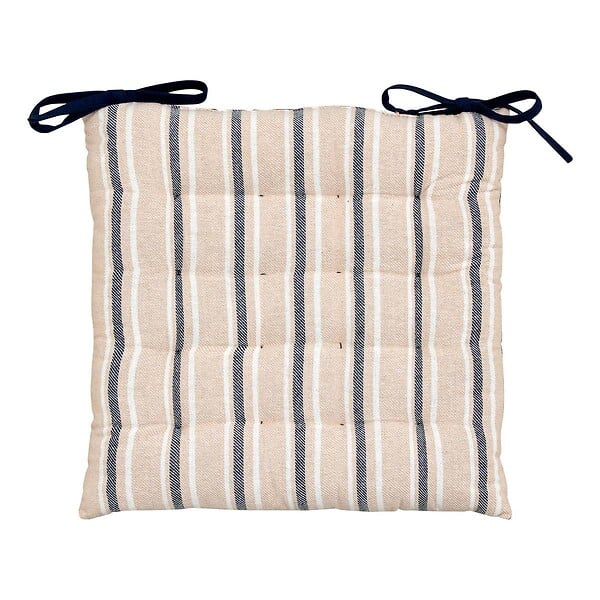 ATMOSPHERA - Galette de chaise Groove 38x38cm rayée bleu navy - large