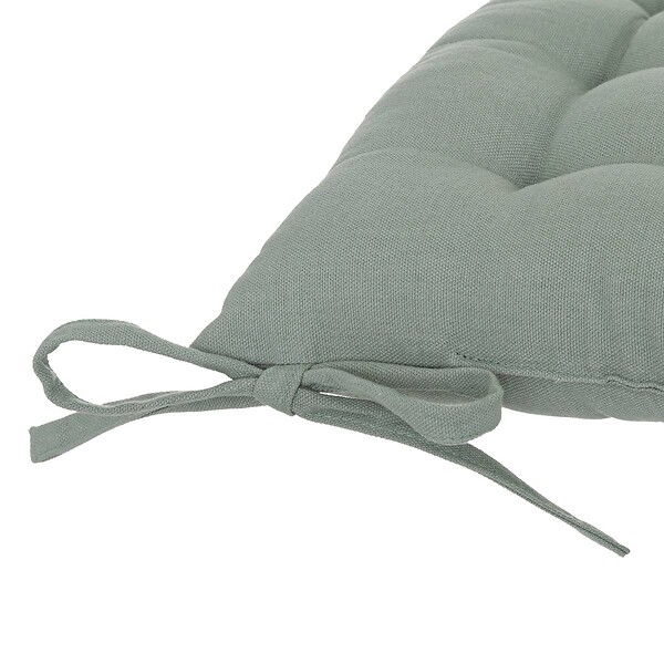 ATMOSPHERA - Galette de chaise "Anjali" en coton 38x38cm vert céladon - large