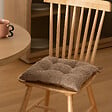 ATMOSPHERA - Galette de chaise Soana bouclette beige lin 38x38cm - vignette
