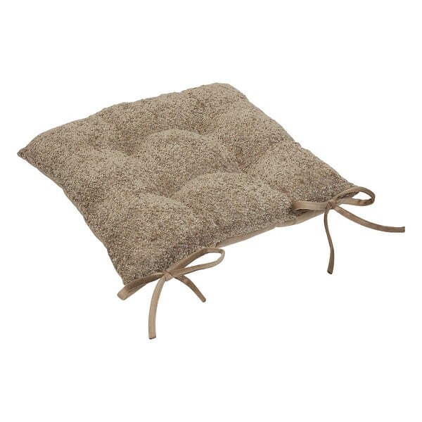 ATMOSPHERA - Galette de chaise Soana bouclette beige lin 38x38cm - large