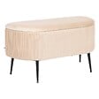 ATMOSPHERA - Banc coffre velours Solaro beige 100x40cm - vignette