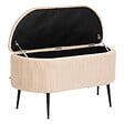 ATMOSPHERA - Banc coffre velours Solaro beige 100x40cm - vignette