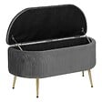 ATMOSPHERA - Banc coffre velours Solaro gris 100x40cm - vignette