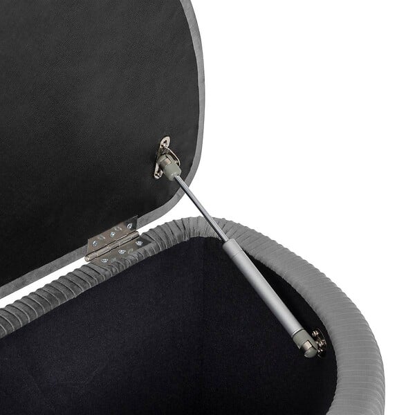 ATMOSPHERA - Banc coffre velours Solaro gris 100x40cm - large