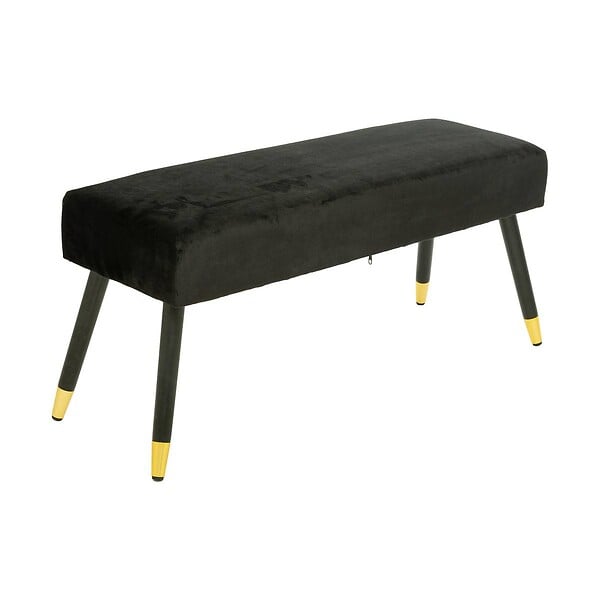 ATMOSPHERA - Banc velours "Salome" noir 100x35cm - large