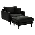 ATMOSPHERA - Fauteuil XL "Candice" velours vert kaki - vignette
