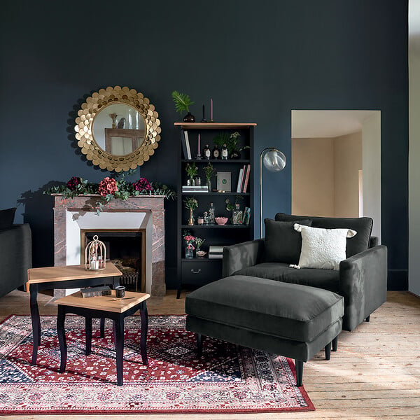 ATMOSPHERA - Fauteuil XL "Candice" velours vert kaki - large