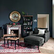 ATMOSPHERA - Fauteuil XL "Candice" velours vert kaki - vignette