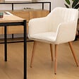 ATMOSPHERA - Fauteuil à dîner "Visoca" bouclette blanc - vignette
