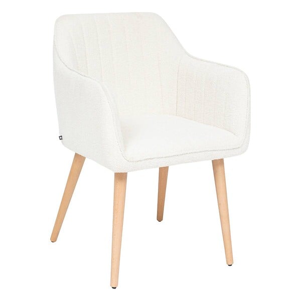 ATMOSPHERA - Fauteuil à dîner "Visoca" bouclette blanc - large