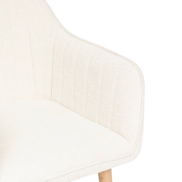 ATMOSPHERA - Fauteuil à dîner "Visoca" bouclette blanc - large