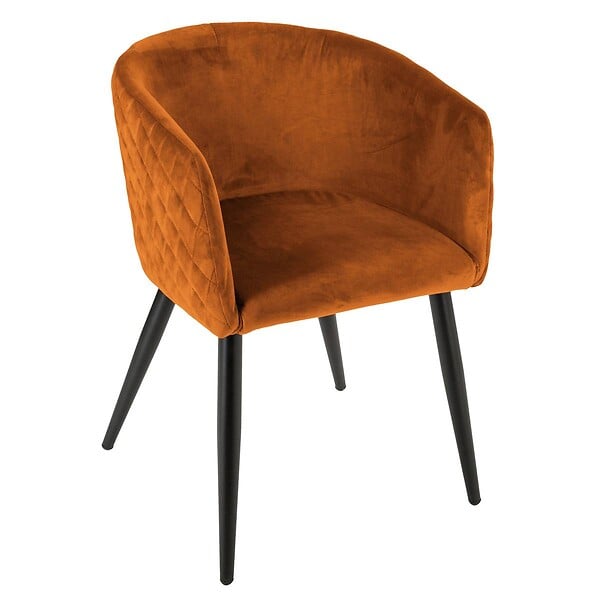 ATMOSPHERA - Fauteuil "Marlo" velours ambre - large