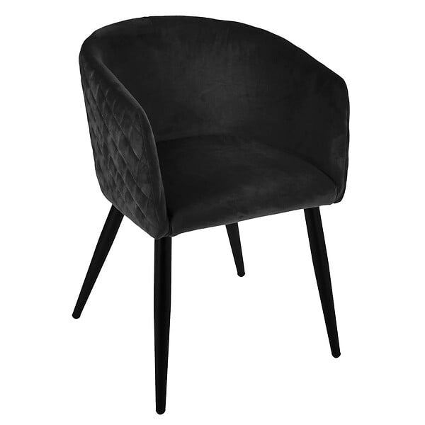 ATMOSPHERA - Fauteuil "Marlo" velours noir - large