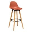 ATMOSPHERA - Chaise de bar "Maxon" en hêtre & métal H92,5cm rose terracotta - vignette
