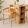 ATMOSPHERA - Lot de 2 tabourets de bar Miyako marron 56x55,5cm - vignette