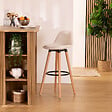 ATMOSPHERA - Tabouret de bar "Maxon" blanc H92,5cm - vignette