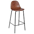 ATMOSPHERA - Lot de 2 chaises de bar "Vladi" effet cuir marron - vignette