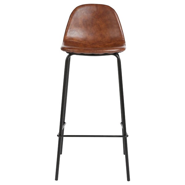 ATMOSPHERA - Lot de 2 chaises de bar "Vladi" effet cuir marron - large