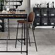 ATMOSPHERA - Lot de 2 chaises de bar "Vladi" effet cuir marron - vignette