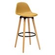 ATMOSPHERA - Chaise de bar "Maxon" en hêtre & métal H92,5cm jaune ocre - vignette