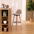 ATMOSPHERA - Tabouret de bar "Maxon" beige H92,5cm - vignette