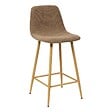 ATMOSPHERA - Chaise Haute de Bar Roka en Tissu Beige Foncé L42xP48xH93 cm - vignette