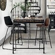 ATMOSPHERA - Lot de 2 chaises de bar "Lois" effet cuir noir - vignette
