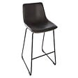 ATMOSPHERA - Lot de 2 chaises de bar "Lois" effet cuir noir - vignette