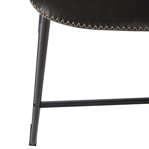 ATMOSPHERA - Lot de 2 chaises de bar "Lois" effet cuir noir - large