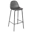 ATMOSPHERA - Lot de 2 chaises de bar "Vladi" effet cuir gris - vignette