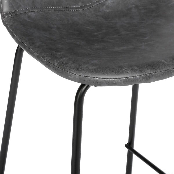 ATMOSPHERA - Lot de 2 chaises de bar "Vladi" effet cuir gris - large