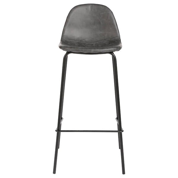 ATMOSPHERA - Lot de 2 chaises de bar "Vladi" effet cuir gris - large