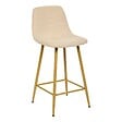 ATMOSPHERA - Chaise Haute de Bar Roka en Tissu Beige clair L42xP48xH93 cm - vignette