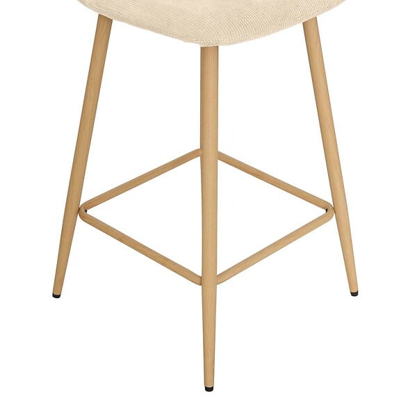 ATMOSPHERA - Chaise Haute de Bar Roka en Tissu Beige clair L42xP48xH93 cm - large