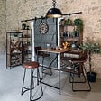 ATMOSPHERA - Lot de 2 chaises de bar "Lois" effet cuir marron cognac - vignette